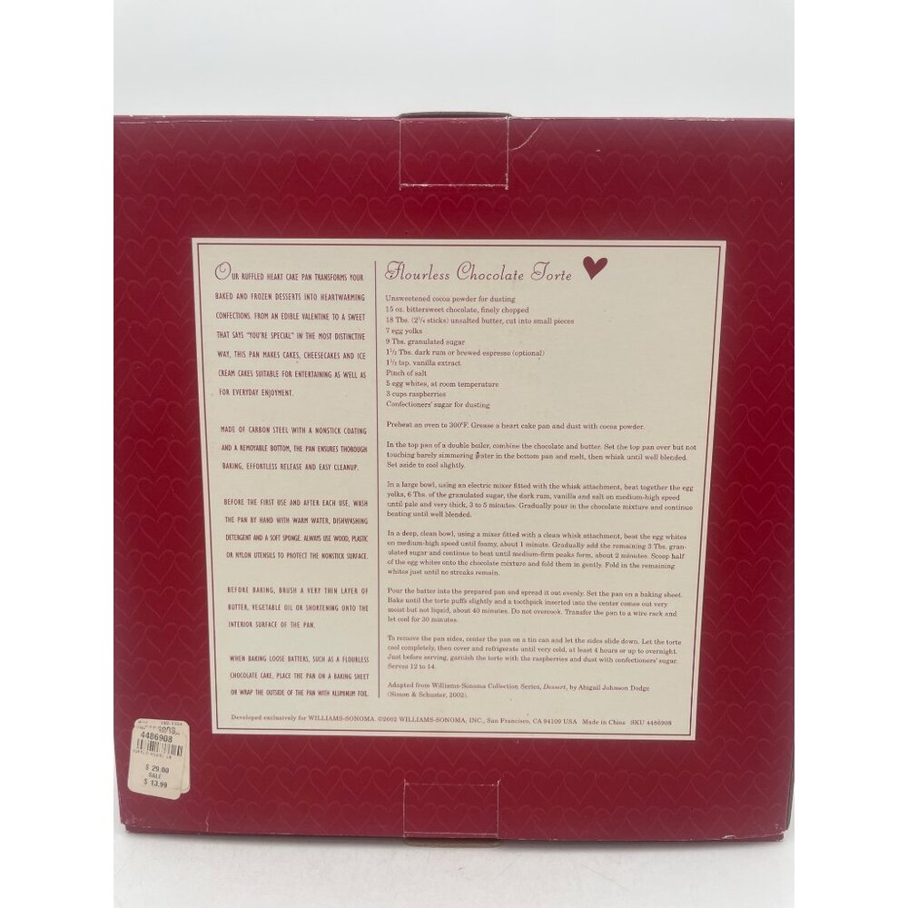Williams-Sonoma Ruffled Heart Cake Pan Nonstick Removable Bottom - Picture 2 of 4